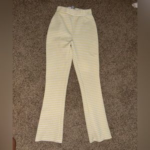 Urban outfitters flared waffle print yellow pants